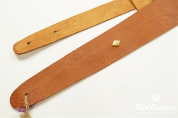 Plain Leather - Camel & Rhombus Studs